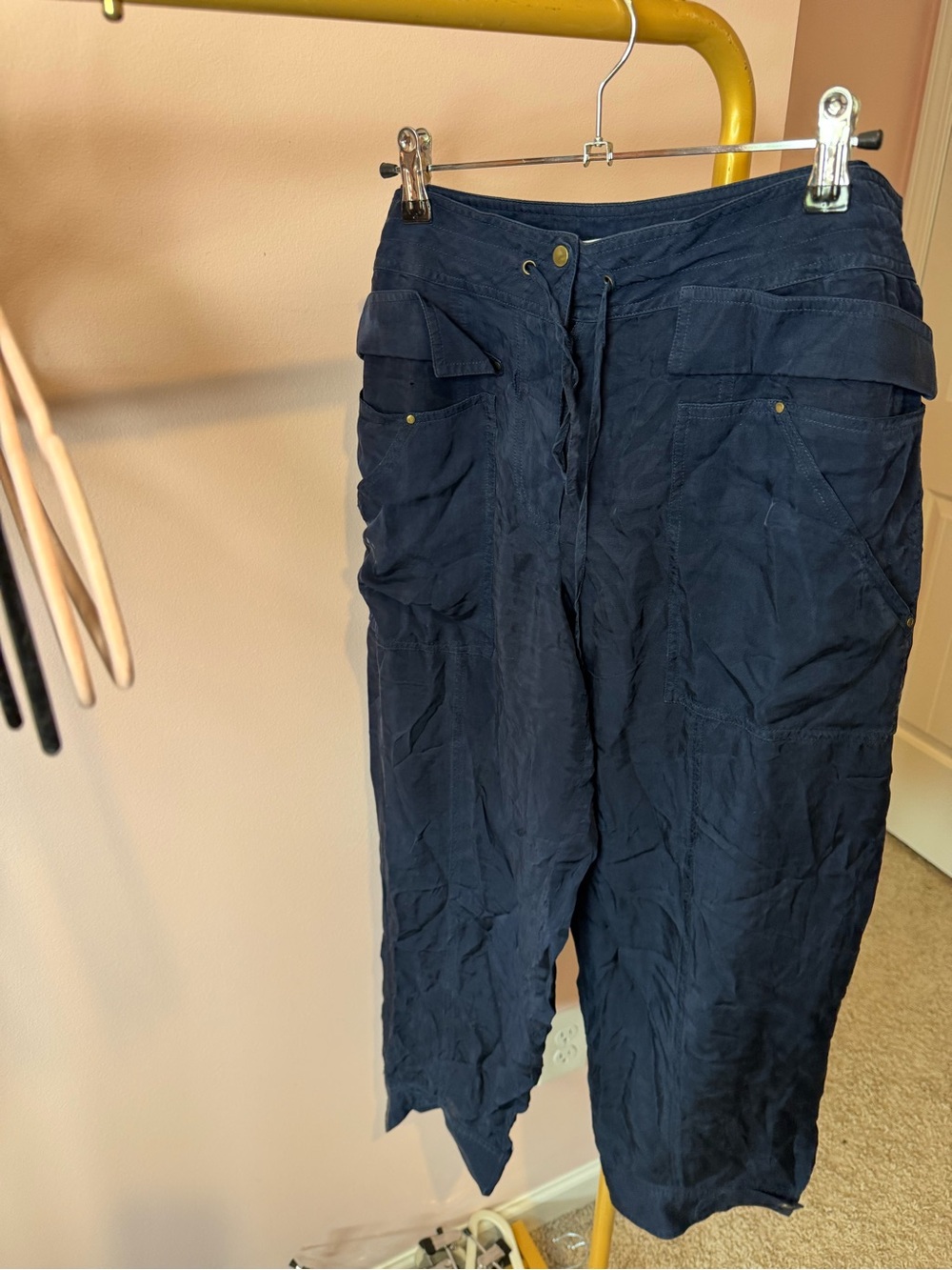 Diane Von Navy Cargo Silky Pants